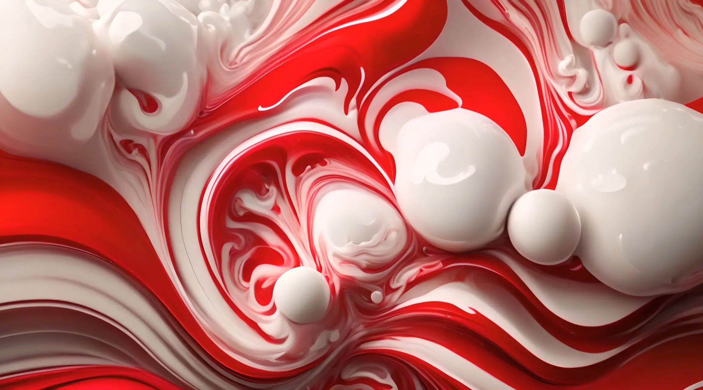 Red And White Fluid Orbs Stock Video